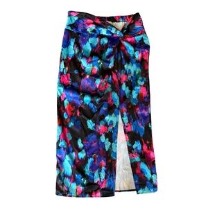 Gallery Multicolor Floral Wrap Skirt Size 6 Summer Occasion Colourful Vacation